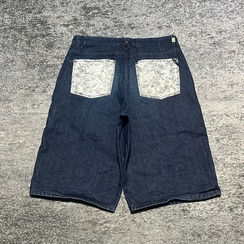 Vintage LRG Jorts Mens 36 Blue Baggy Skater Hip-Hop Y2K Denim Jean Shorts